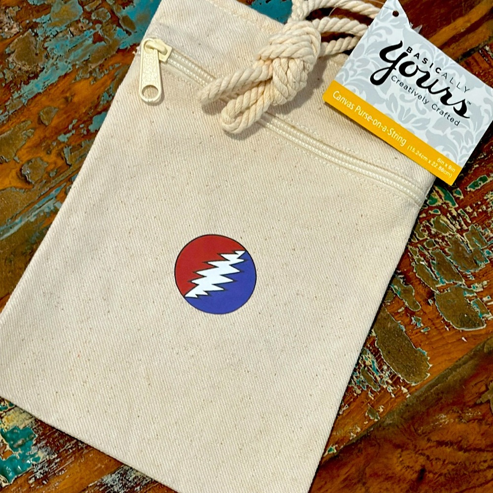 NWT Grateful Dead Stealie Bolt Concert/Passport/Cell Zip Bag
